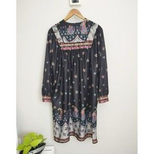 Vintage JCPenney Black and Floral Paisley Housedress MuuMuu